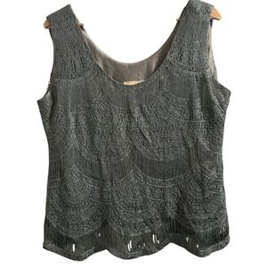 Damianou Vintage Sleeveless Tank‎ Top Party Blouse Large USA